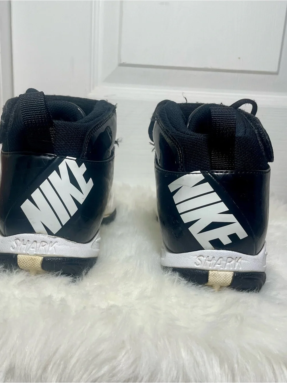 Nike Superbad Shark Football Cleats Men’s Size 8 Black White